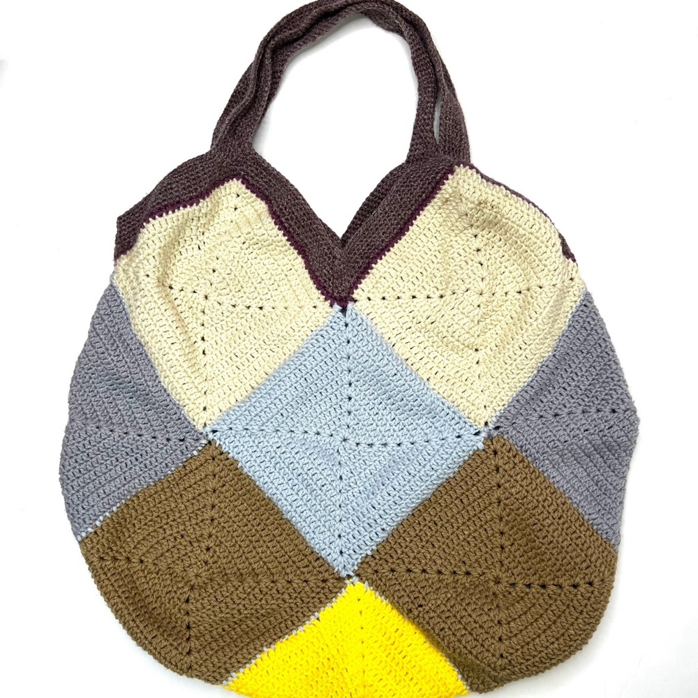 Unique Handmade Crochet Granny Square Large Tote Bag - Picture 13 of 13